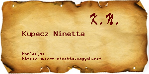 Kupecz Ninetta névjegykártya